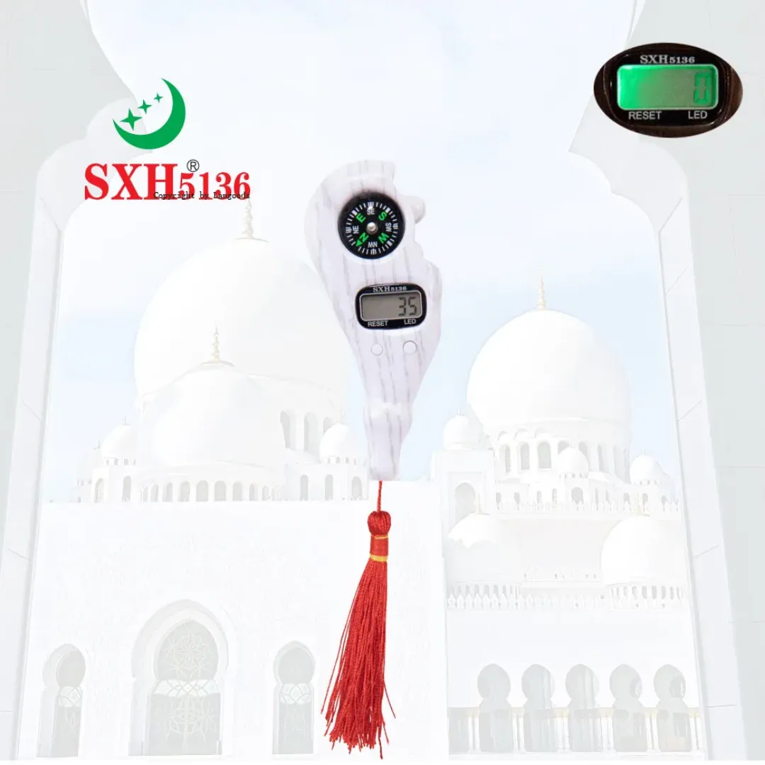 Compteur de Zikr Électronique avec Boussole et Écran Digital – Modèle Islamique avec Touche LED