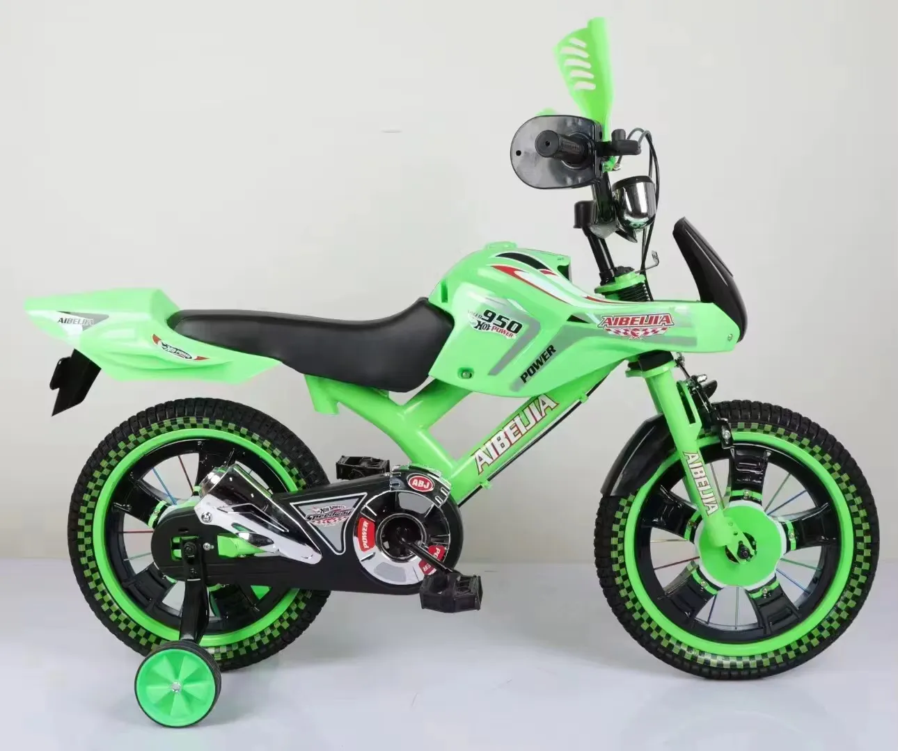 🚴 Vélo Moto Enfant 12/16 pouces avec Roulettes – Style Sport Racing – Modèle AIBEIBA