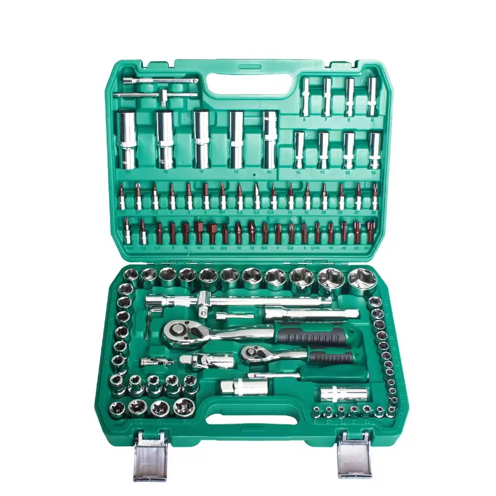 Coffret d’Outils Professionnel 123+1 Pièces – Douilles, Cliquets et Accessoires pour Réparation Auto et Bricolage