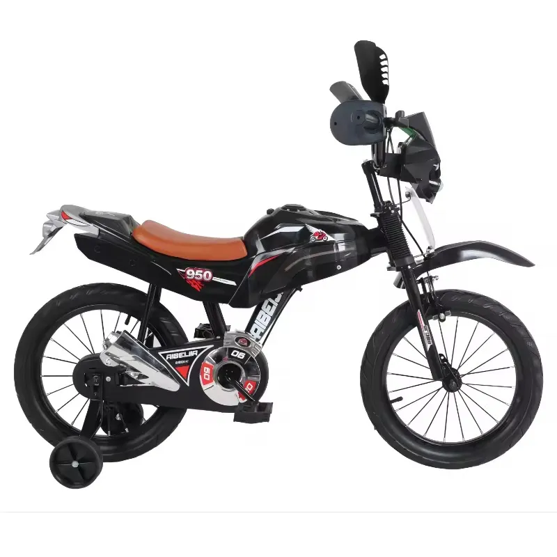 🚴 Vélo Moto Enfant 12/16 pouces – Modèle Sport avec Roulettes – Design Spiderman & Autocollants