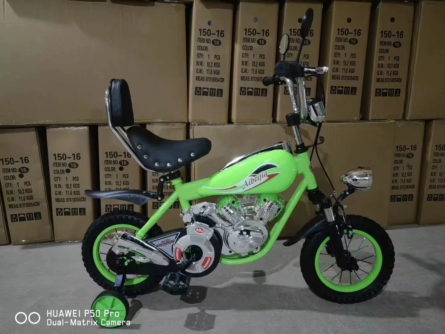 🚴 Vélo Enfant Moto Style Harley – 12 pouces avec Dossier et Roulettes – Design Chrome et Sportif