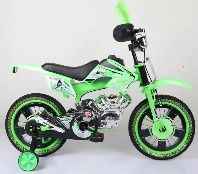 🚴 Vélo Moto Enfant 16 pouces – Modèle Sport Type Cool avec 3 Roues – Design Agressif et Couleurs Vives