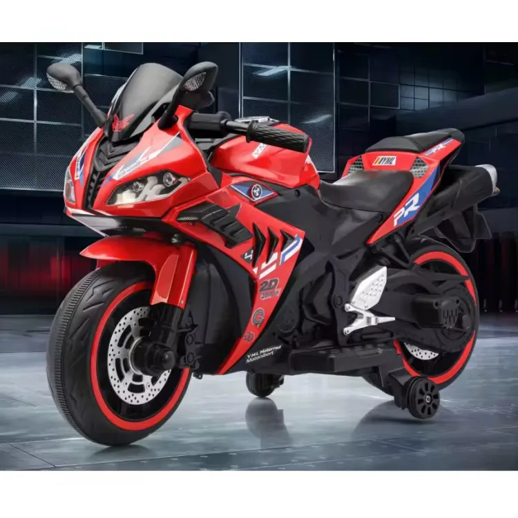 Moto Électrique Sport pour Enfant – Modèle R2 HP, Look Racing, Roues Épaisses et Stabilisateurs