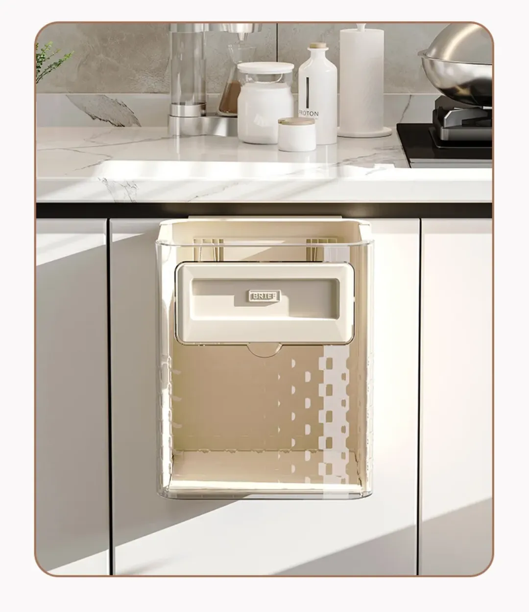 Poubelle Murale Pliante pour Cuisine – Rangement Suspendu pour Porte d’Armoire