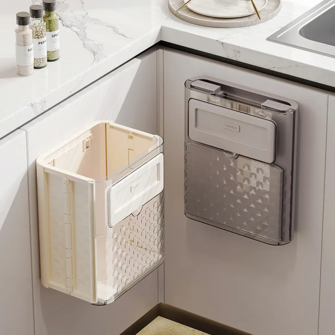 Poubelle Murale Pliante pour Cuisine – Rangement Suspendu pour Porte d’Armoire