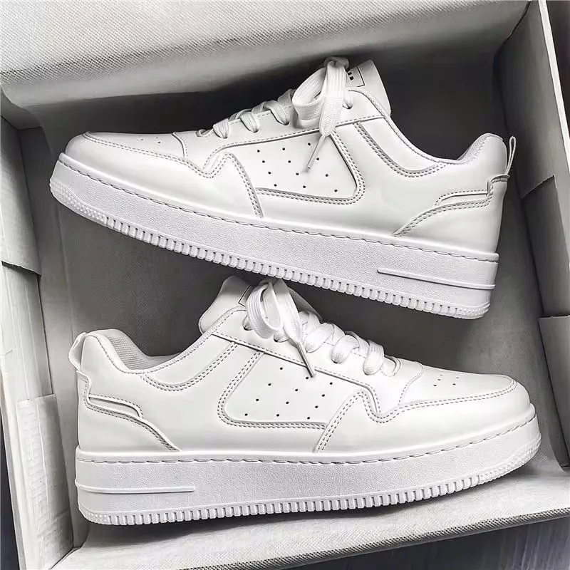 👟 Baskets Blanches Homme – Style Air Force Coréen Moderne