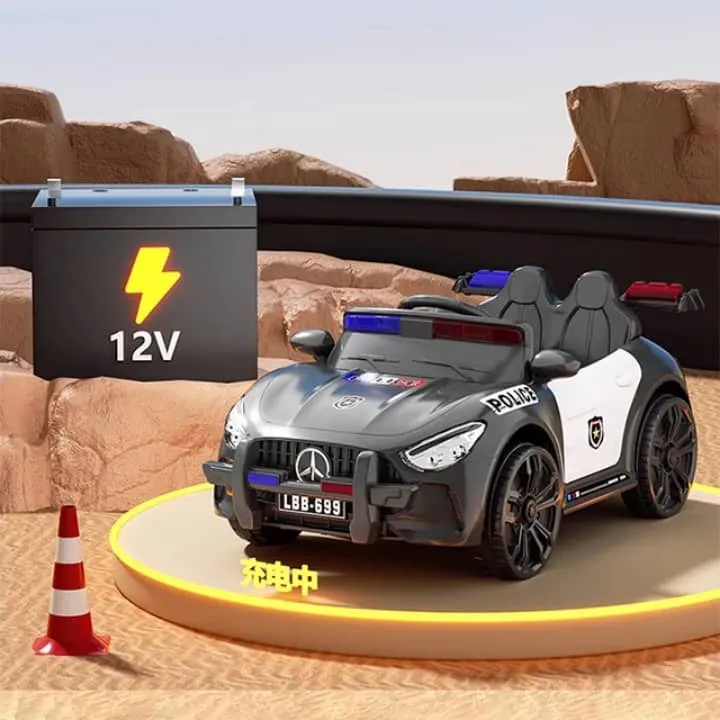 Voiture de Police Électrique – Modèle NZ8891 (version noire)