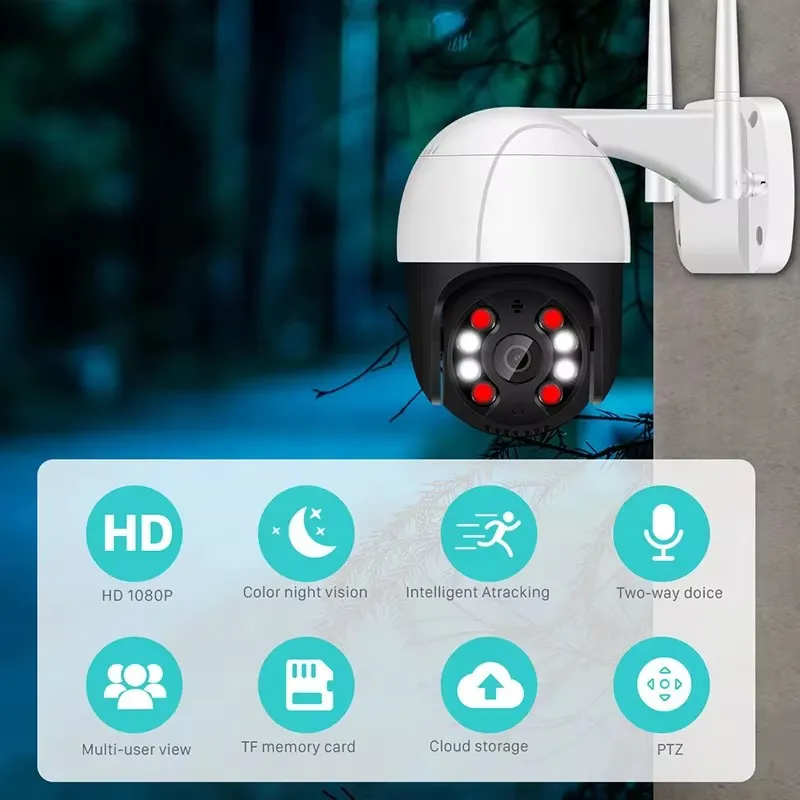Caméra Solaire ICSEE 360° – WiFi, 1080P HD, Vision Nocturne, Audio Bidirectionnel, Grand Angle, PTZ Intelligente