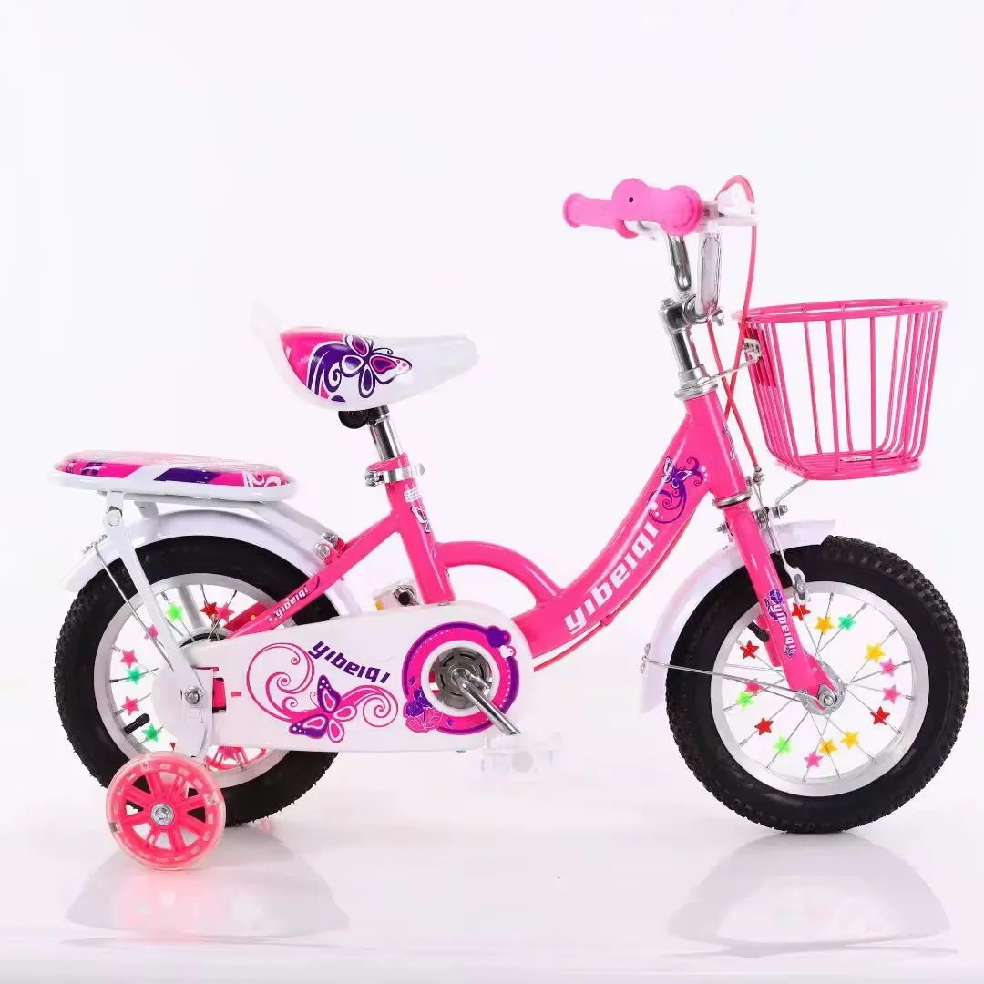 🚲 Vélo Enfant 12 pouces – Modèle Violet avec Panier Avant – Vélo Bébé Fille 2 à 5 Ans