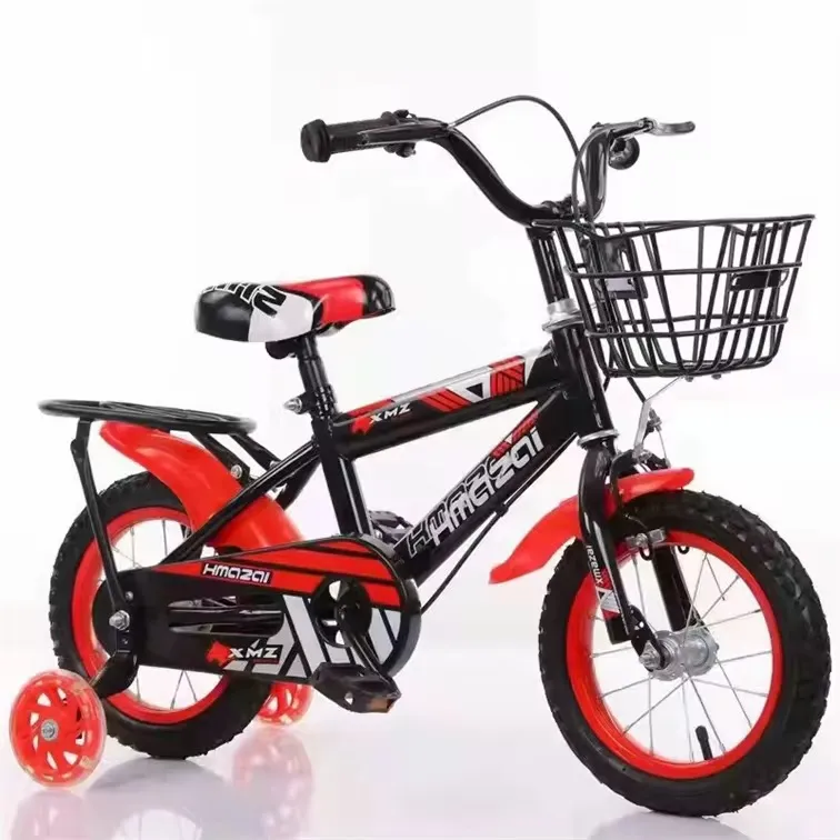 🚲 Vélo Enfant 16 pouces – Modèle Sport Noir & Rouge avec Panier – Pour Garçons 3 à 8 Ans