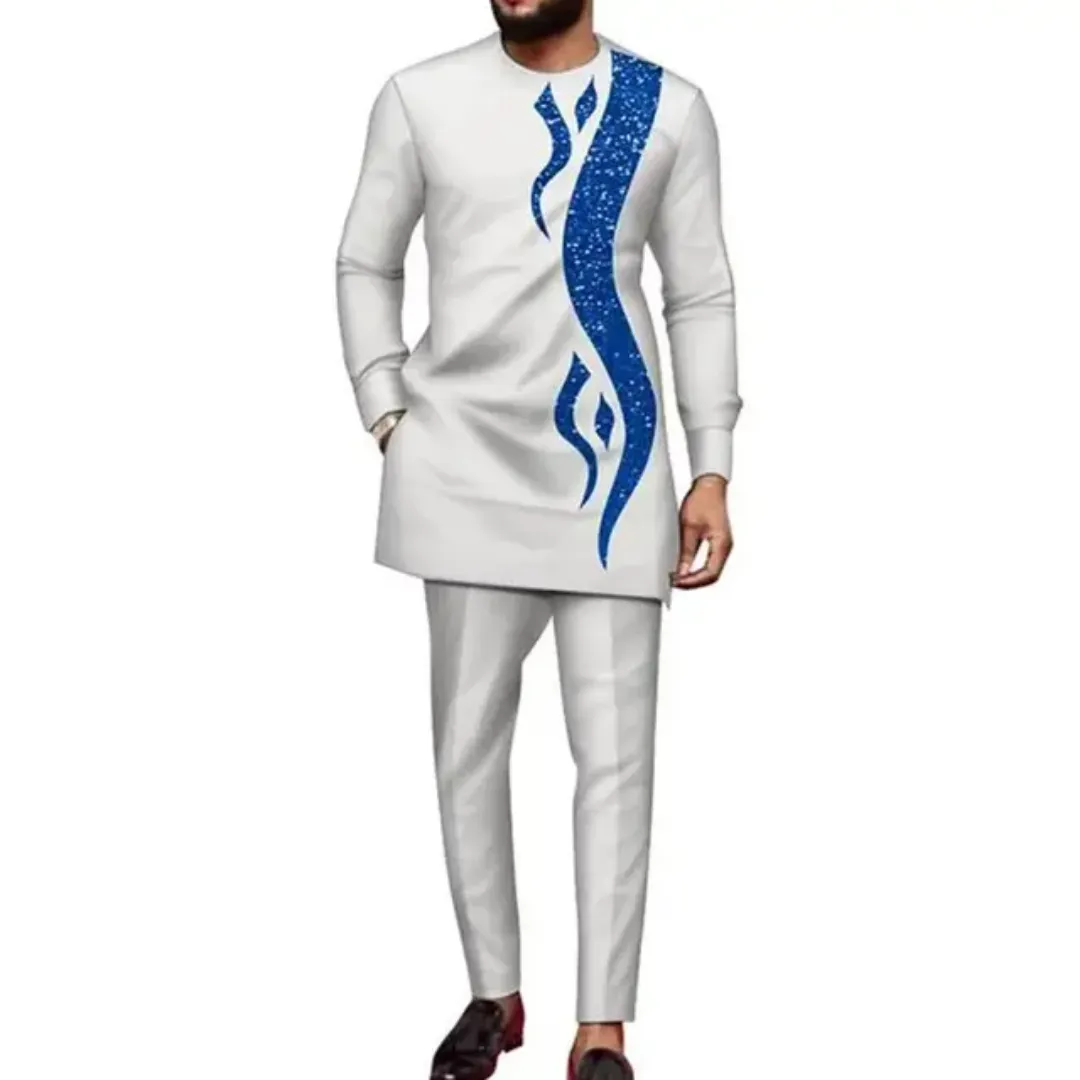 Tenue Africaine Homme Élégante – Jaune & Noir