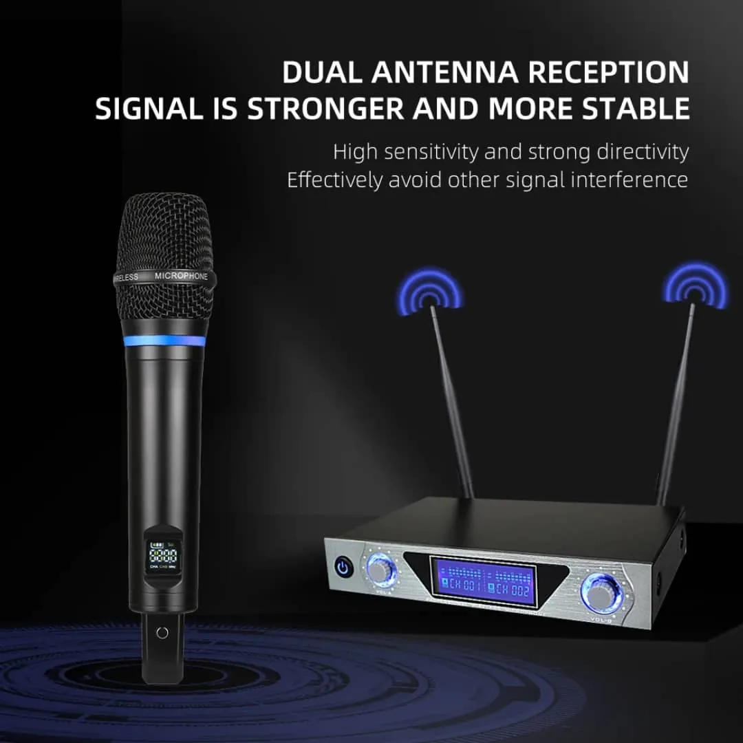 🎤 Micro Sans Fil Professionnel VM200 – Double Micro USB Rechargeable