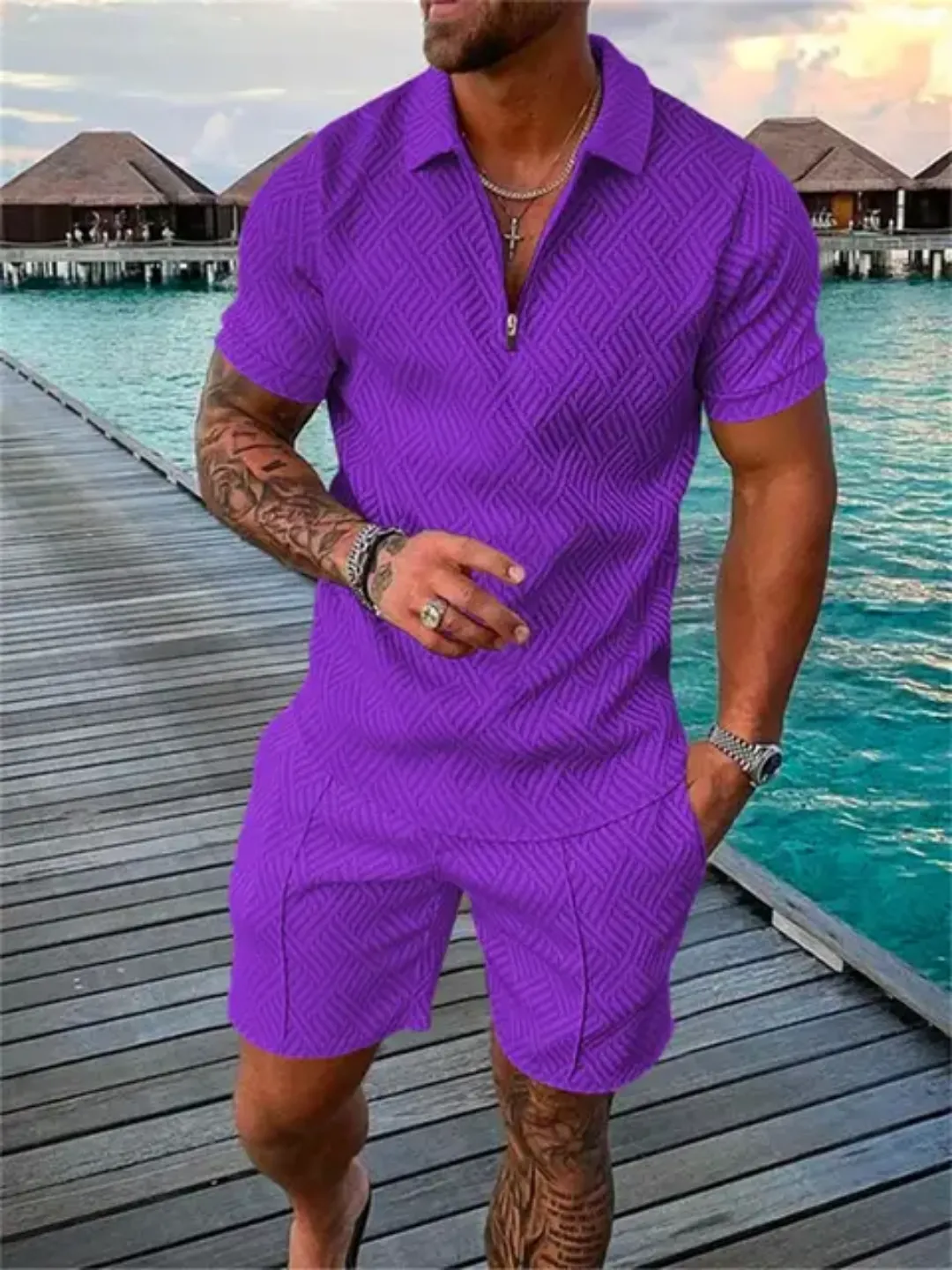 Polo Homme Dégradé à Motifs – Style Urbain et Moderne
