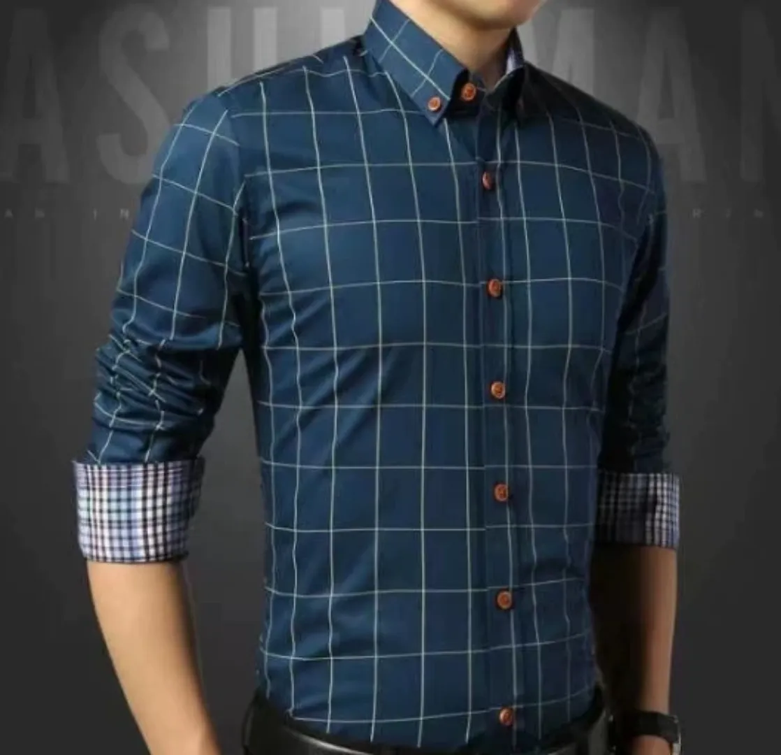 Chemise Homme Carreaux Élégante – Manches Longues et Coupe Ajustée