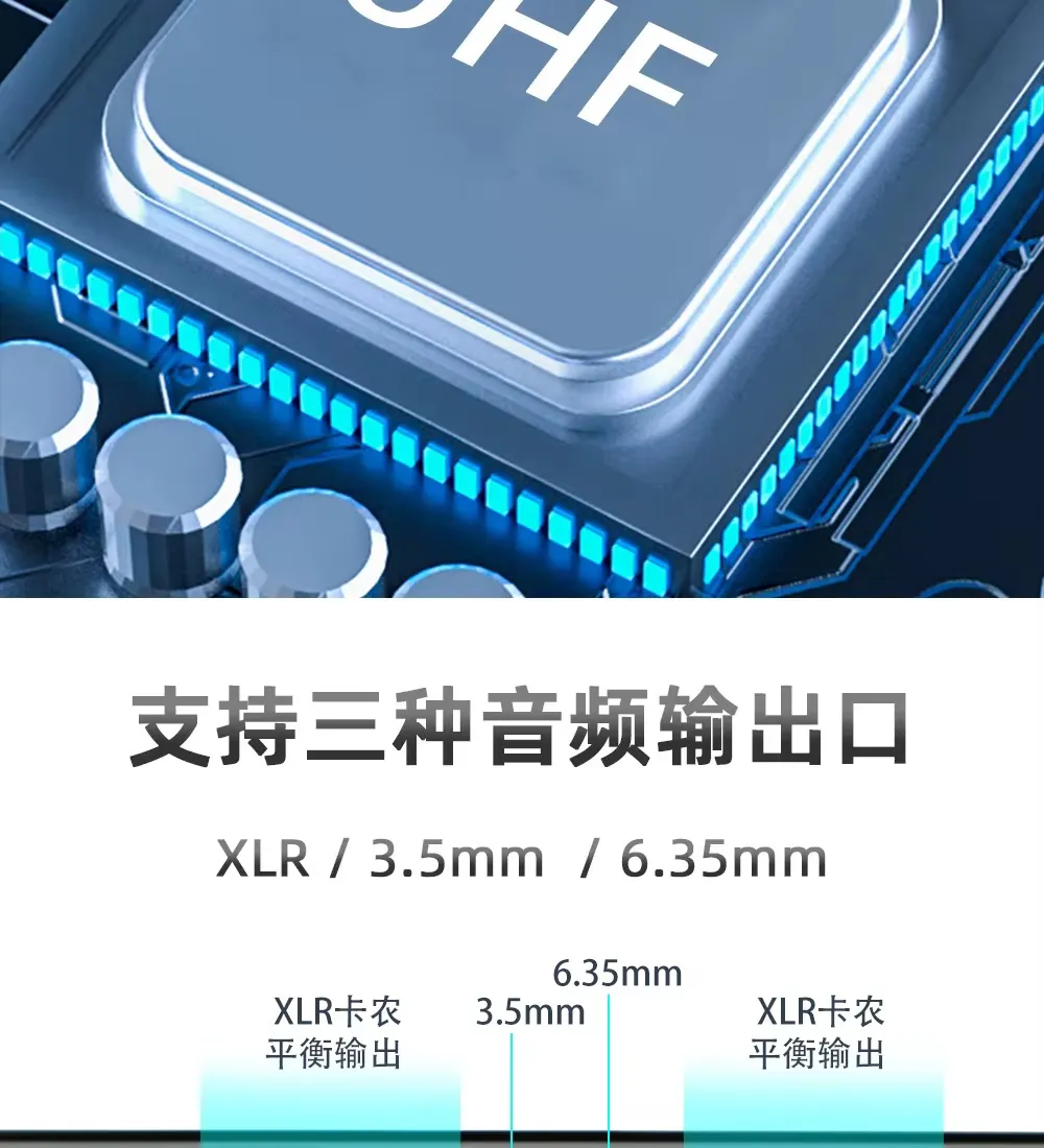 Ensemble de Microphones Sans Fil UHF à Fréquence Réglable – 4 Micros + Récepteur | Longue Portée 100m | Matériau Métal