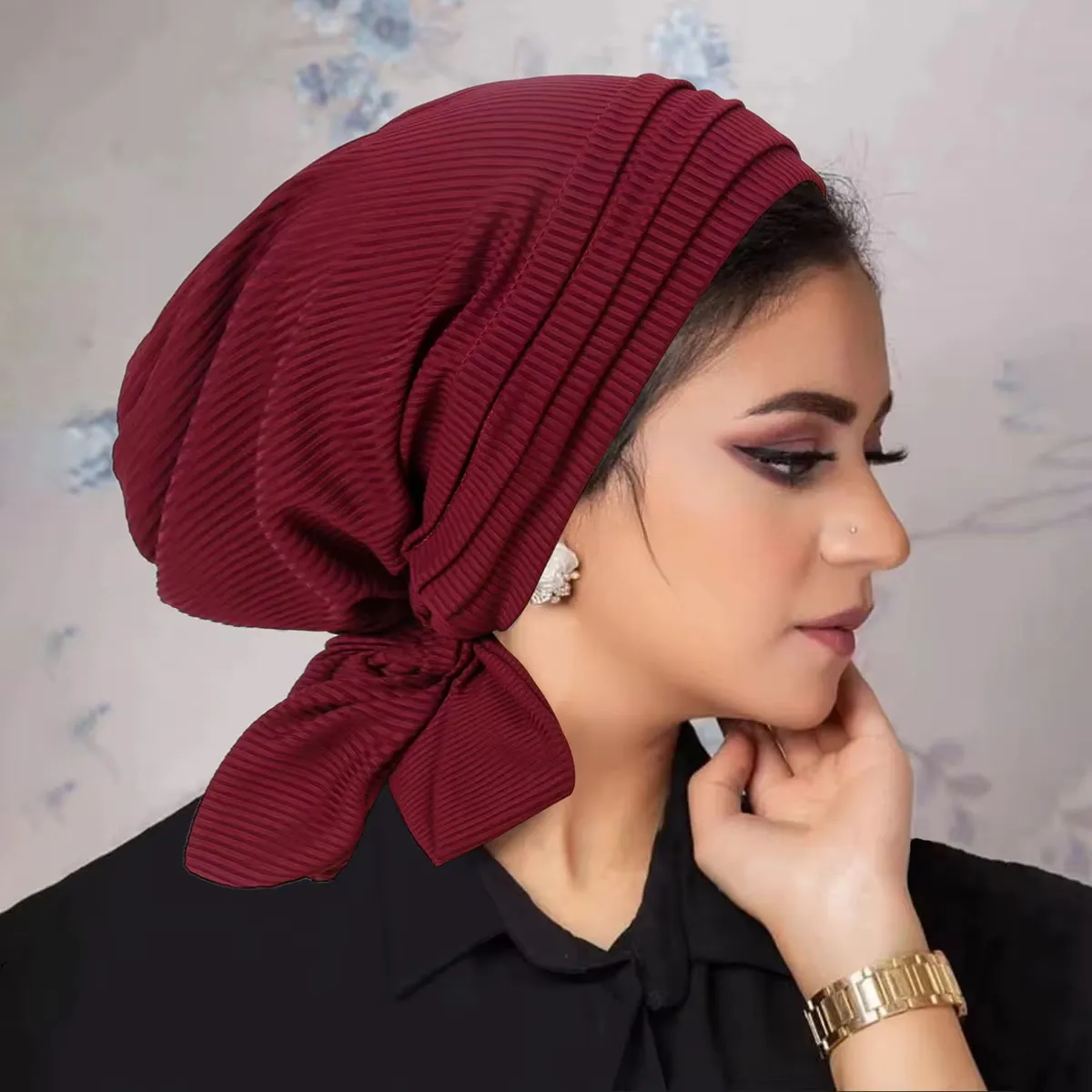 Turban Femme Pré-Noué – Couvre-Chef Élégant, Confortable et Extensible, Idéal Perte de Cheveux ou Usage Quotidien
