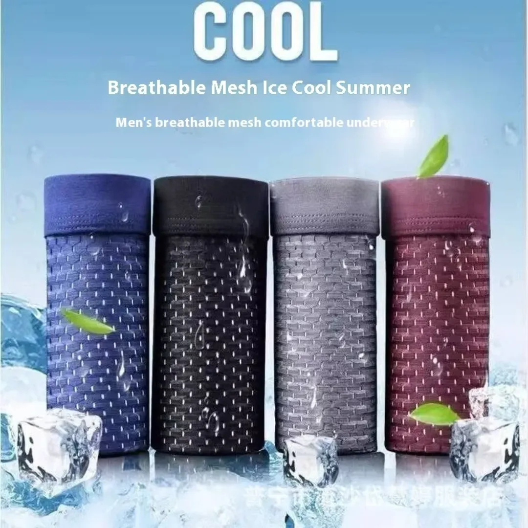 Boxers Homme Ultra-Doux Respirants – Tissu Glace Maillé, Anti-Bactérien, Séchage Rapide, Confort Mi-Taille