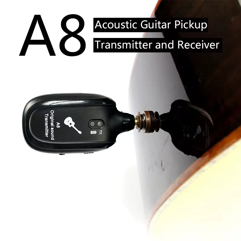 Système Audio Sans Fil UHF A8 – Récepteur & Transmetteur pour Guitare, Appareil Photo ou Audio