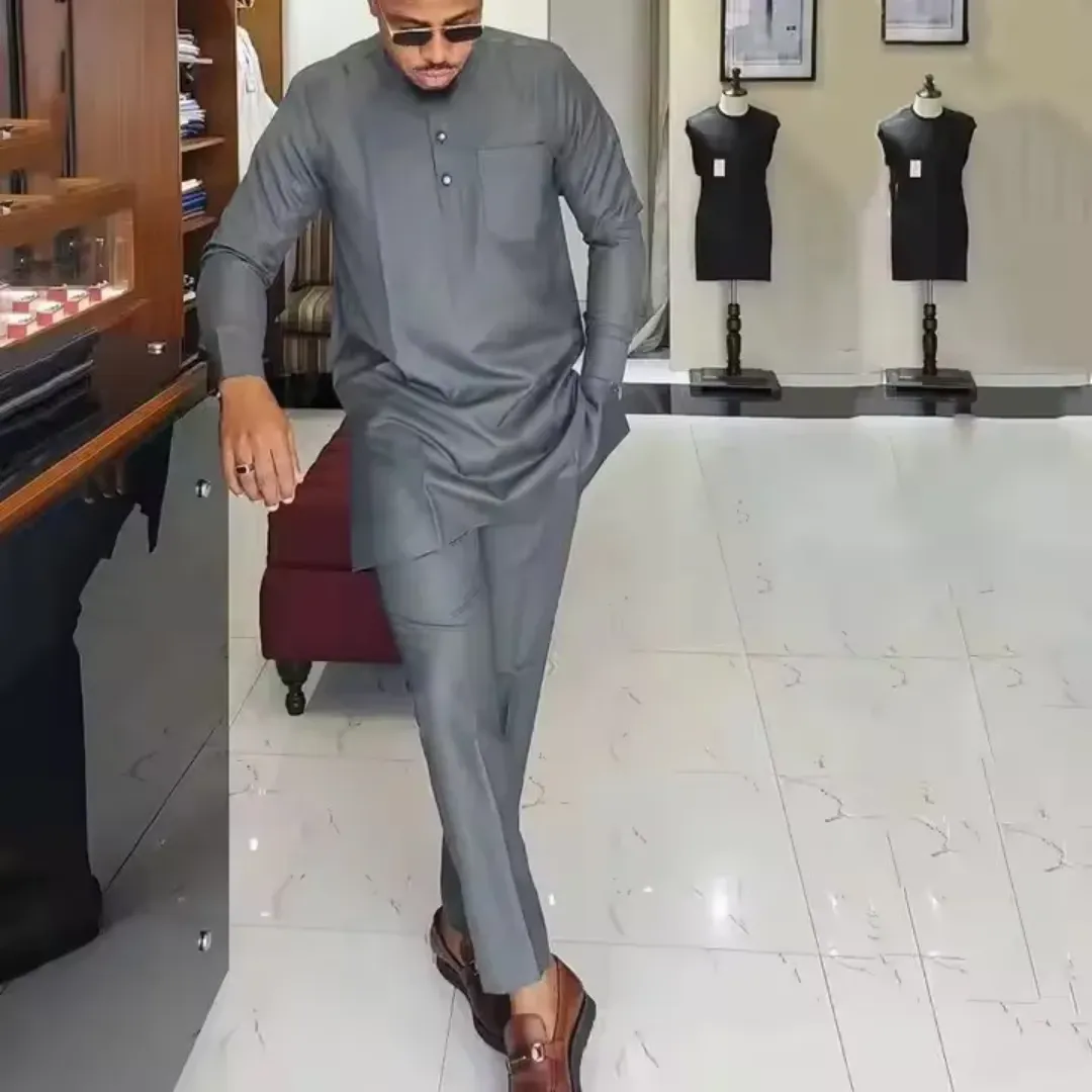 Ensemble Traditionnel Homme – Style Classique et Élégant