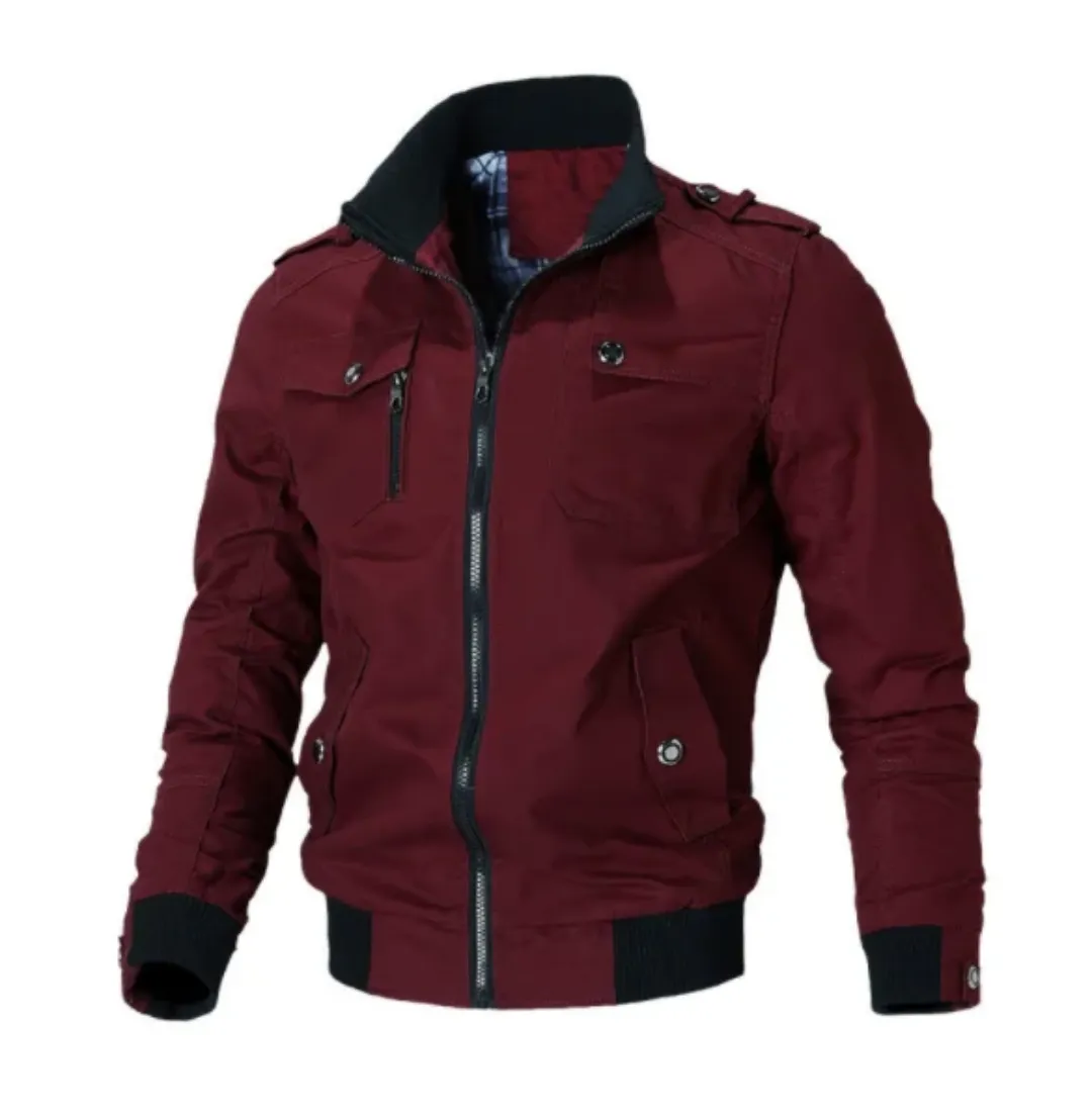 Blouson Militaire Homme Vert Armée – Style Urbain et Décontracté