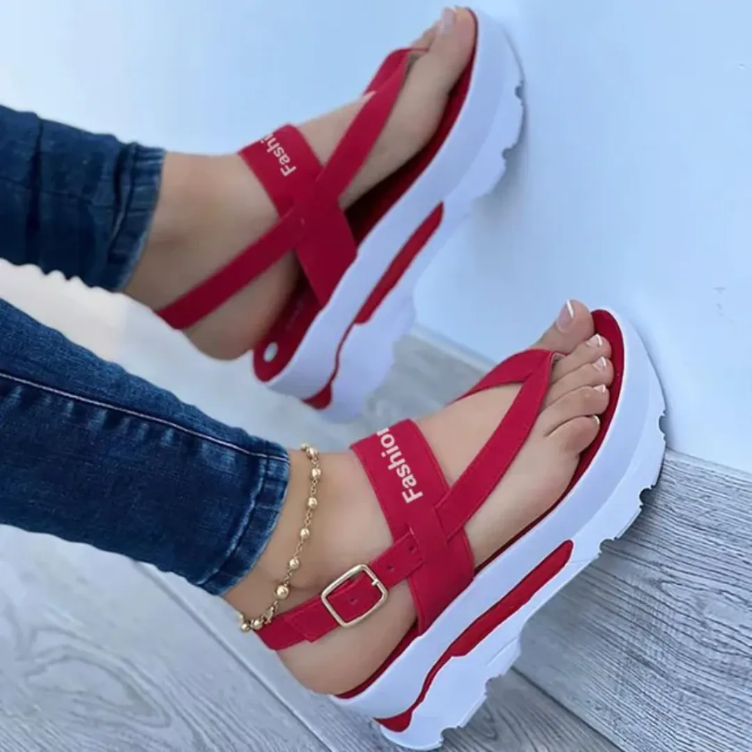 Sandales d'été à plateforme antidérapantes pour femmes – Bout large, confort PVC