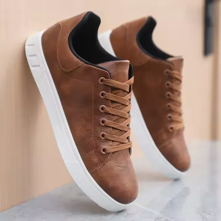 Chaussures Homme en Cuir Décontractées – Confort Premium, Style Élégant à Lacets – Marron ou Noir