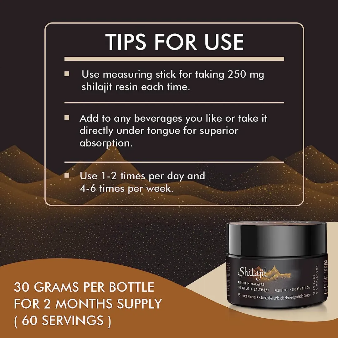 Résine de Shilajit Pure de l’Himalaya – Complément Alimentaire Tonifiant et Immunitaire – 30g