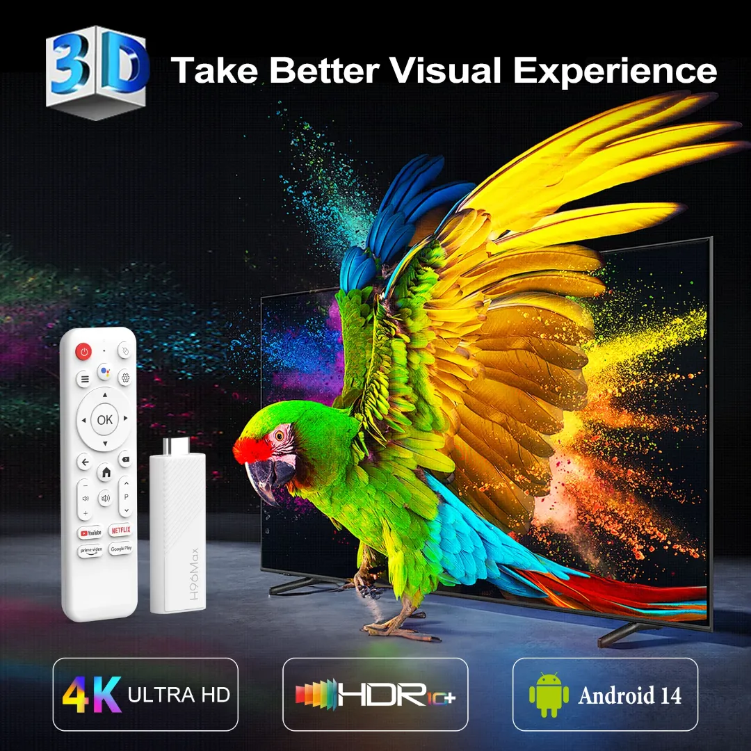 H96 Max H313 TV Stick – Android 14.0 avec WiFi6 & Commande Vocale