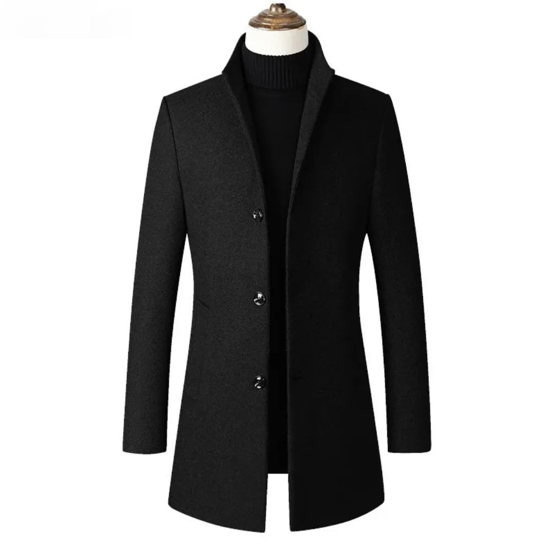 Manteau Long Élégant Homme – Hiver Classique à Boutons