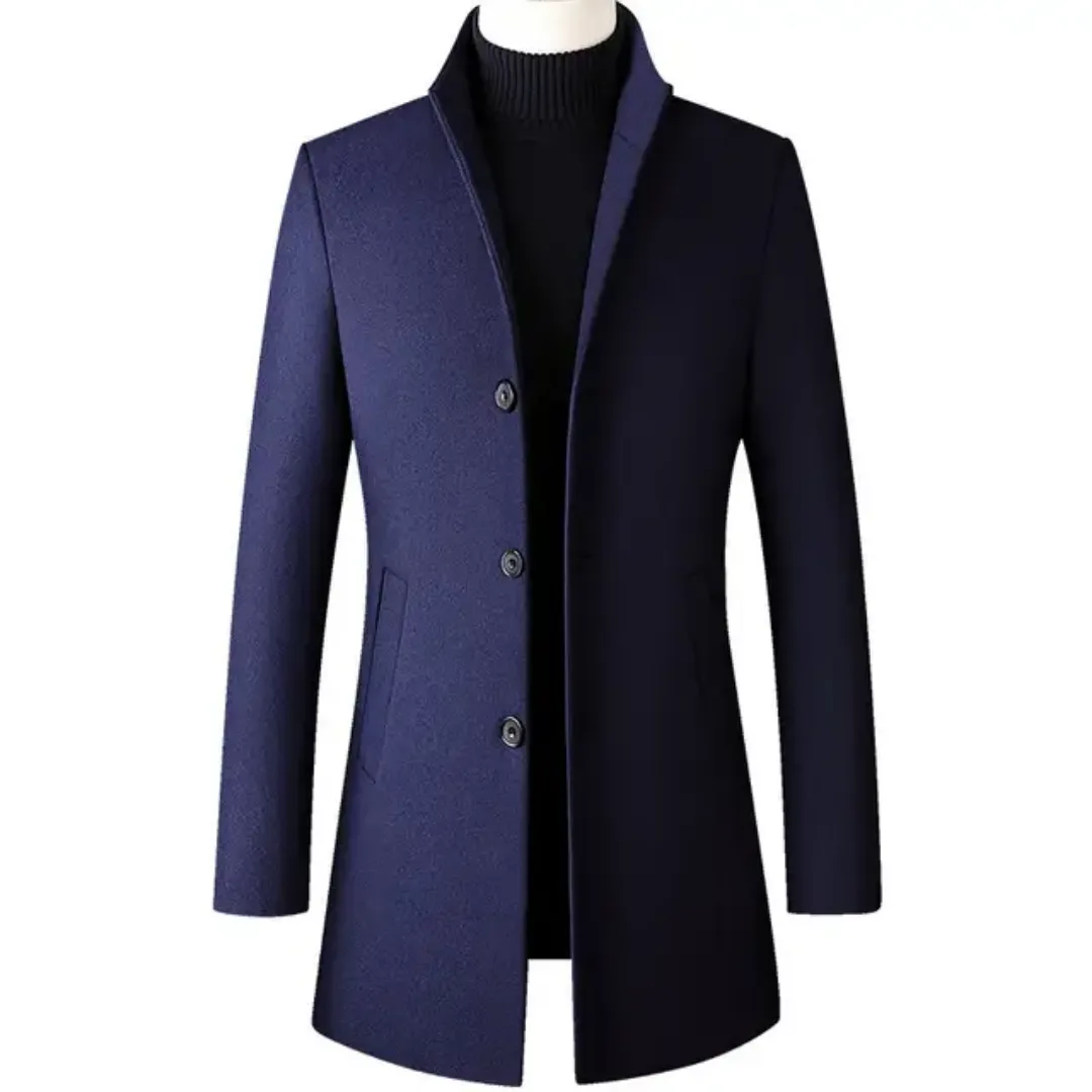 Manteau Long Élégant Homme – Hiver Classique à Boutons