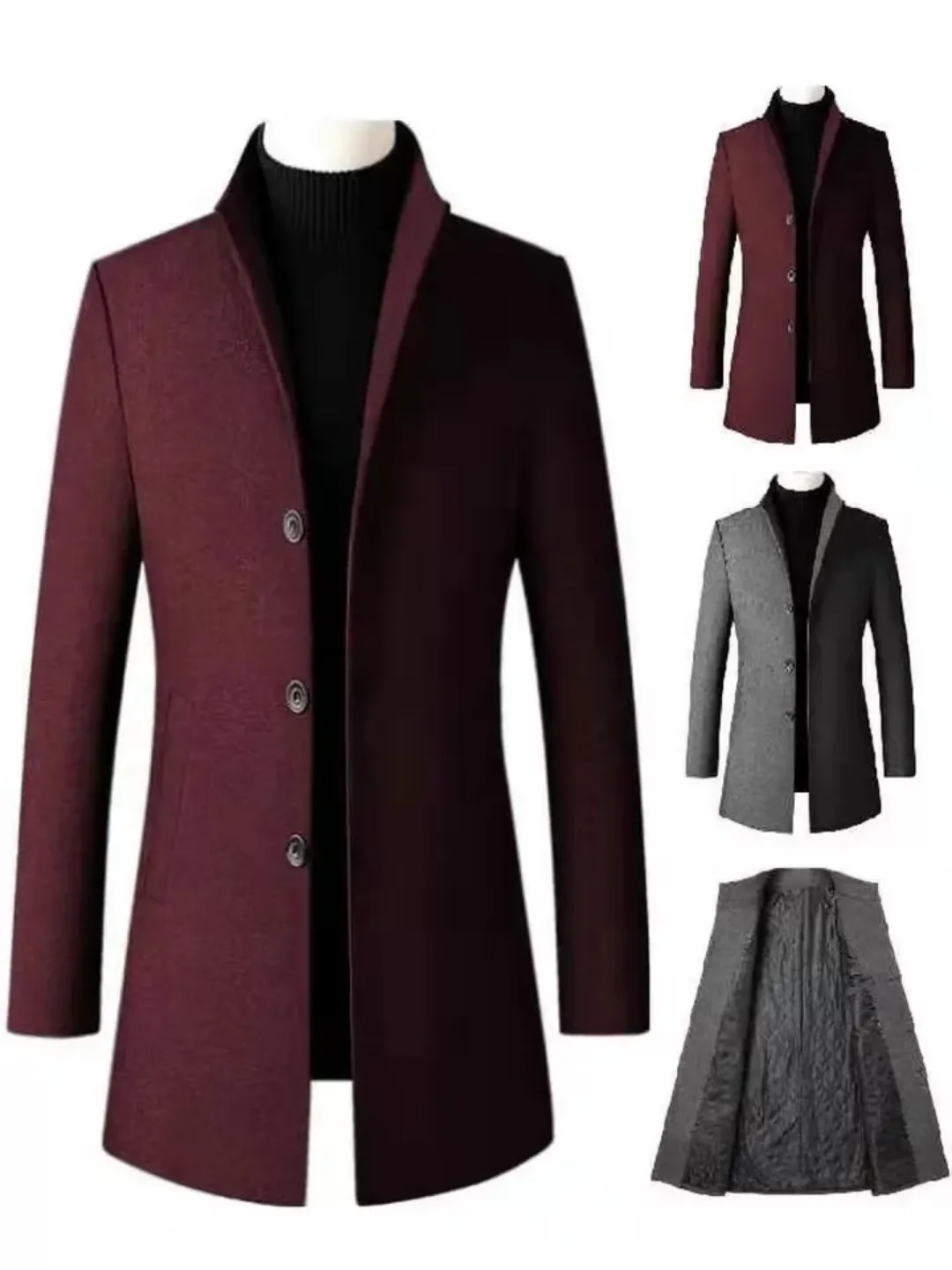 Manteau Long Élégant Homme – Hiver Classique à Boutons