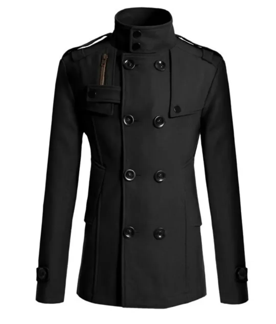 Manteau Peacoat Homme – Style Militaire Double Boutonnage