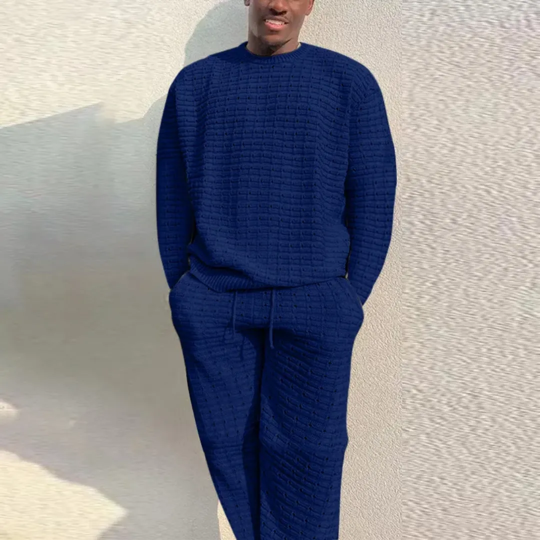 Ensemble Pull & Pantalon Tricoté Homme – Style Décontracté Chic