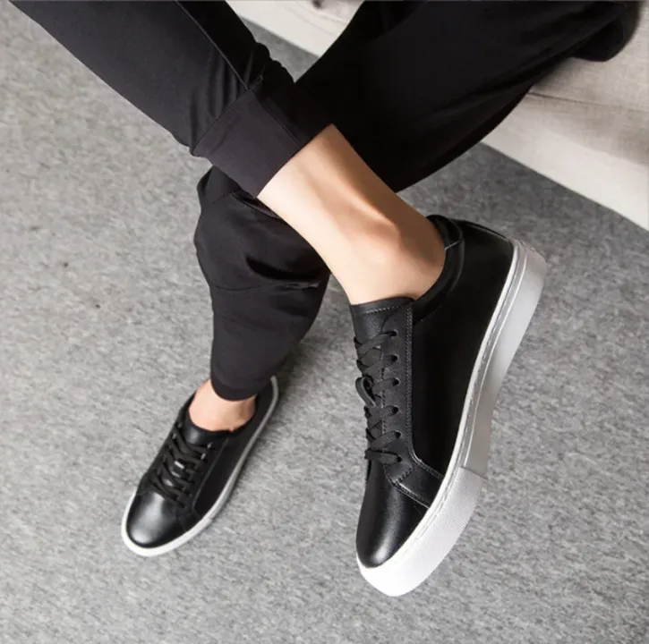 Baskets Homme Classiques – Look Minimaliste en Cuir PU, Noires ou Blanches