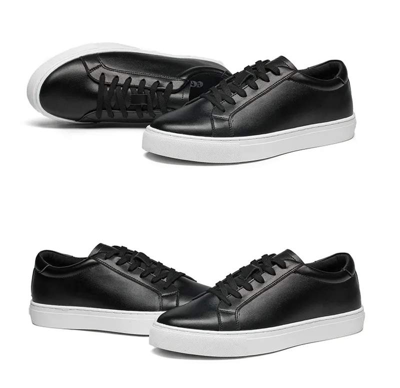 Baskets Homme Classiques – Look Minimaliste en Cuir PU, Noires ou Blanches