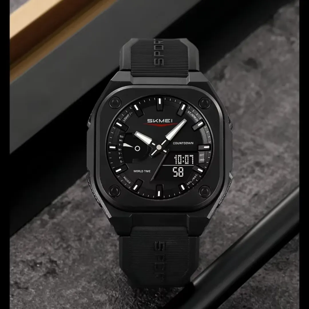 Montre Homme SKMEI Digitale & Analogique – Sport, Étanche et Multifonction