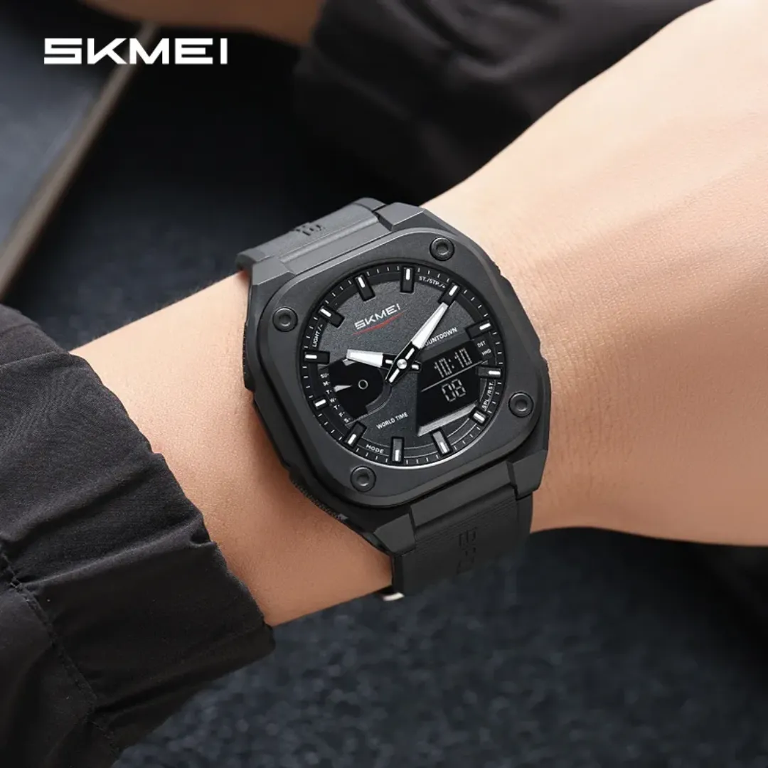 Montre Homme SKMEI Digitale & Analogique – Sport, Étanche et Multifonction