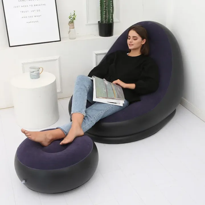 Fauteuil Gonflable avec Repose-Pieds – Design Ergonomique & Multicolore