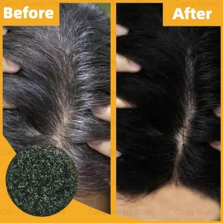 Shampoing Solide au Savon Noir – Couverture des Cheveux Blancs