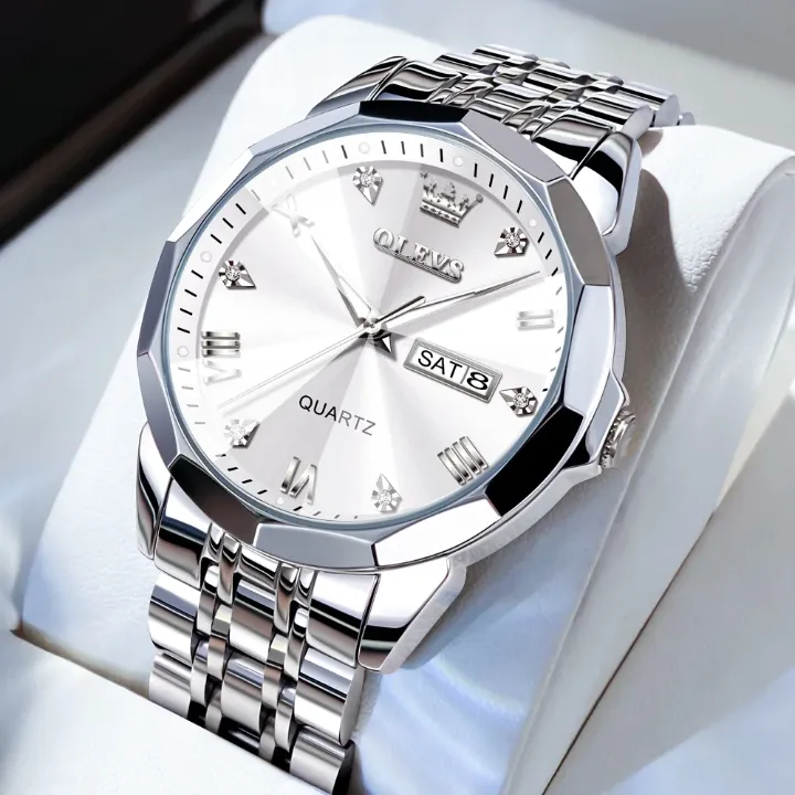 Montre Homme Élégante Quartz – Bracelet Acier Inoxydable Bicolore