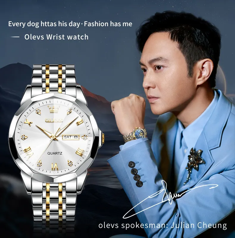 Montre Homme Élégante Quartz – Bracelet Acier Inoxydable Bicolore