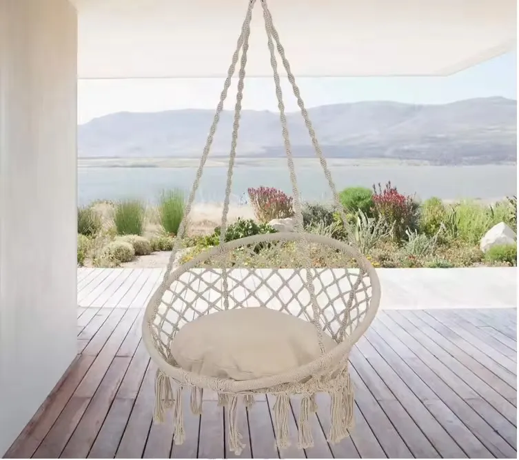 Balançoire Suspendue en Macramé - Style Œuf