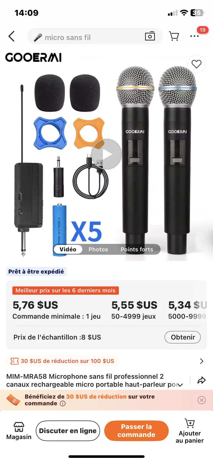 🎤 Microphone Sans Fil Professionnel GOOERMI - Pack Duo Rechargeable  ✅ Titre optimisé :  Microphones sans fil GOOERMI MIM-MRA58 - Duo professionnel rechargeable avec récepteur Jack 6.35mm
