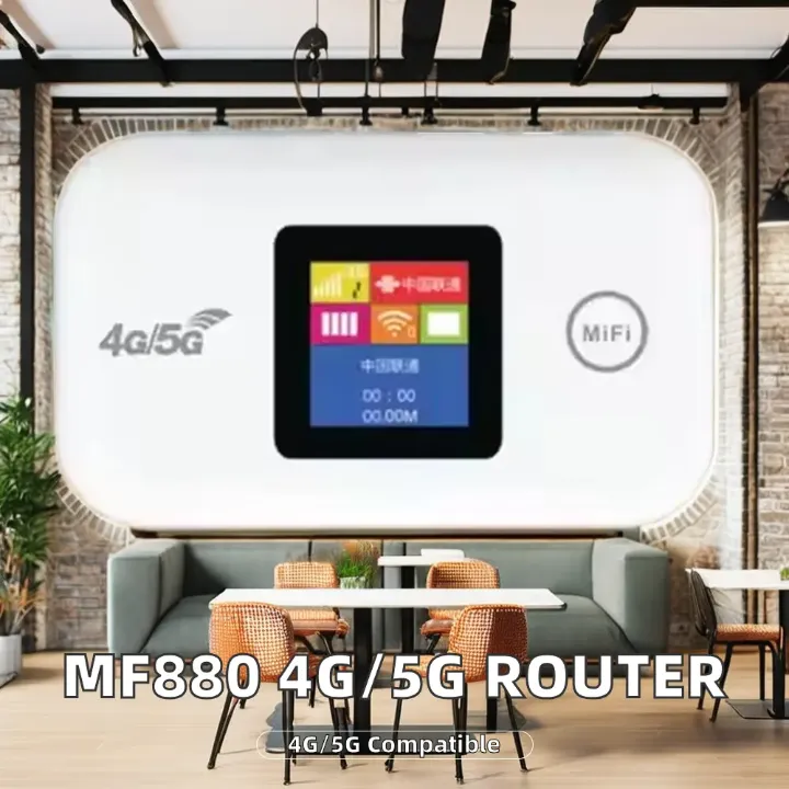 Routeur Portable MF880 – Wi-Fi Mobile Compatible 4G/5G avec Écran LCD