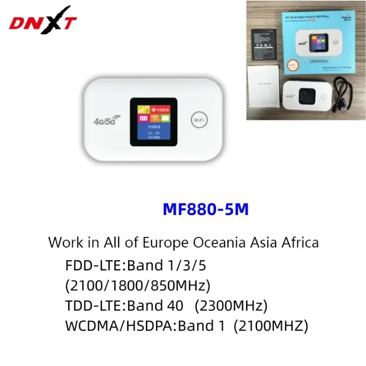 Routeur Portable MF880 – Wi-Fi Mobile Compatible 4G/5G avec Écran LCD