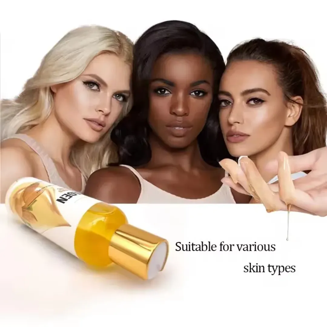 Huile de Collagène Bio 200ml – Réparatrice, Hydratante & Anti-Âge pour Visage, Corps et Cheveux