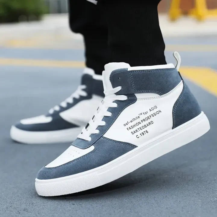 Baskets Hautes Unisexe Noir & Blanc – Style Urbain Skateboard, Confort et Adhérence