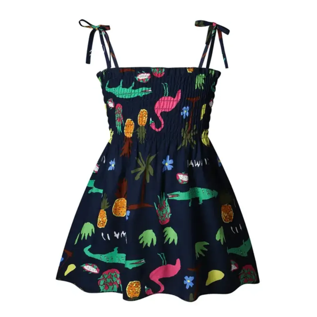 Robe d’été à bretelles fines imprimé tournesols – Style bohème chic