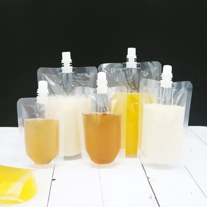 Lot de 100 Pochettes Transparentes 100 ml avec Bec Verseur et Poignée – Idéales pour Boissons et Eau Potable