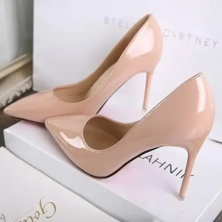Escarpins à Talons Aiguilles 8 cm – Vernis Élégant, Bout Pointu, Plusieurs Couleurs